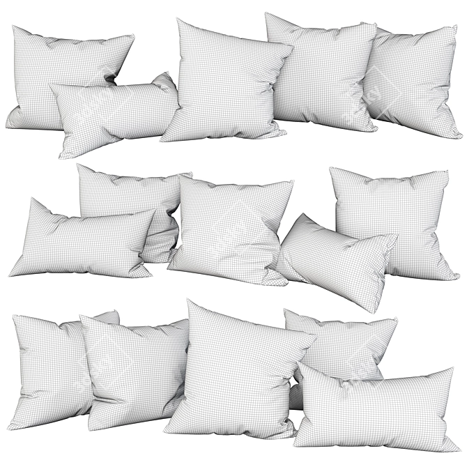 Watercolor2 Pillow Set 3D model image 5