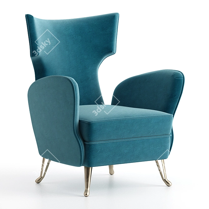 Sophisticated Julian Chichester Bergamo Armchair 3D model image 3