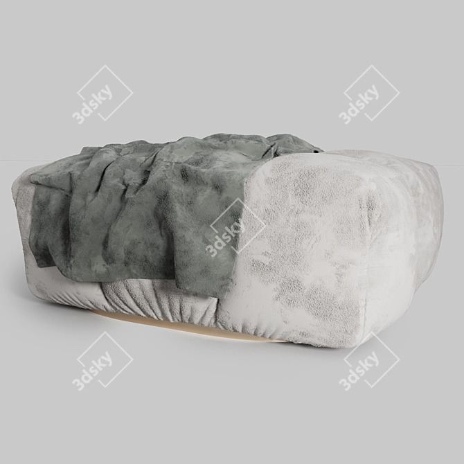 Cozy Draped Pouf 3D model image 3