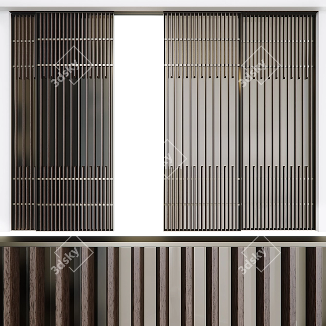 Elegant Koan Sliding Door: LUALDI 3D model image 1