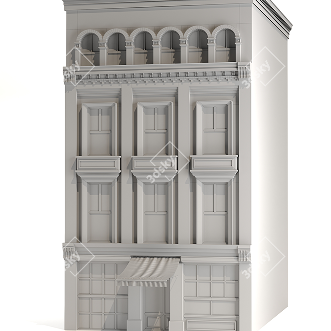  Weathered Urban Facade Geometry 3D model image 5