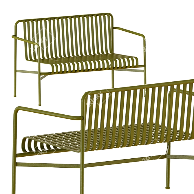 Palissade Dining Set: Table & Chairs 3D model image 3
