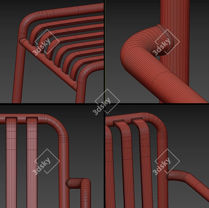 Palissade Dining Set: Table & Chairs 3D model image 5