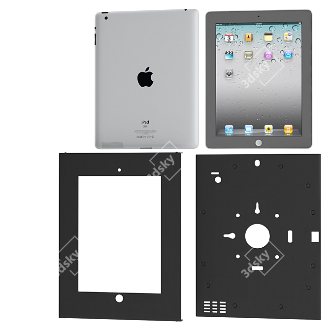 Sleek iPad Pro Kiosk Mount 3D model image 5