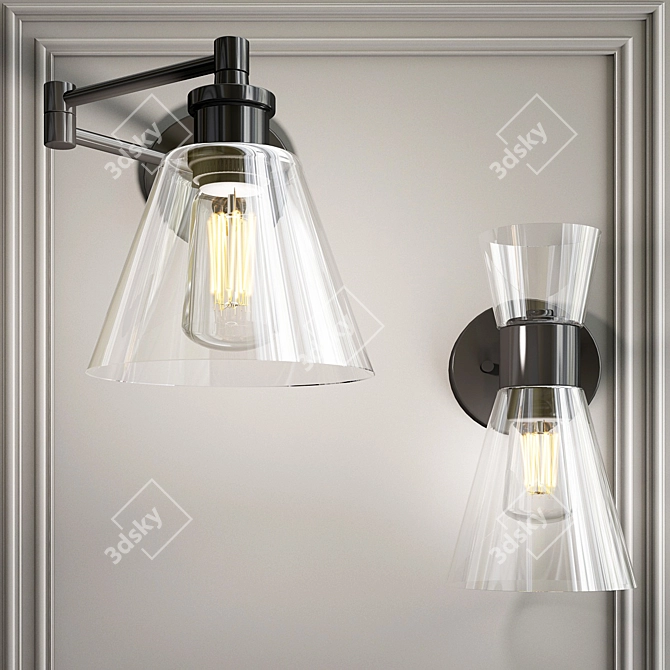 Modern Bronze Wall Sconces 3D model image 1