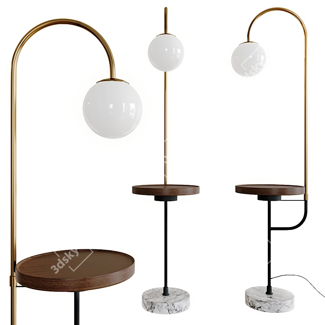 Elegant Lampatron STENS: Metal, Glass, Wood, Marble 3D model image 3
