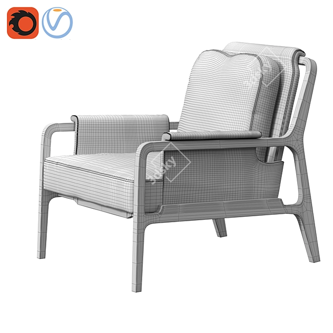 Elegant Dining Chair 3D model image 2