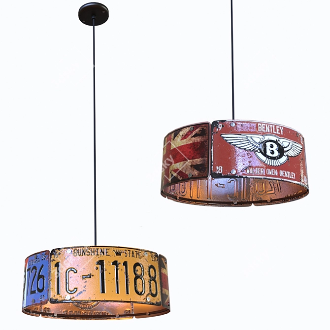 Industrial Bentley Pendant Light 3D model image 4