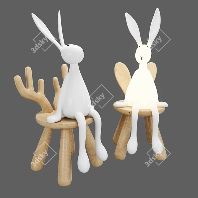 Joseph Bunny Lamp: Adorable and Illuminating! 3D model image 5