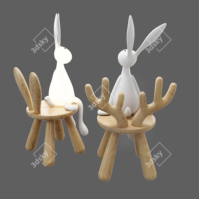 Joseph Bunny Lamp: Adorable and Illuminating! 3D model image 7