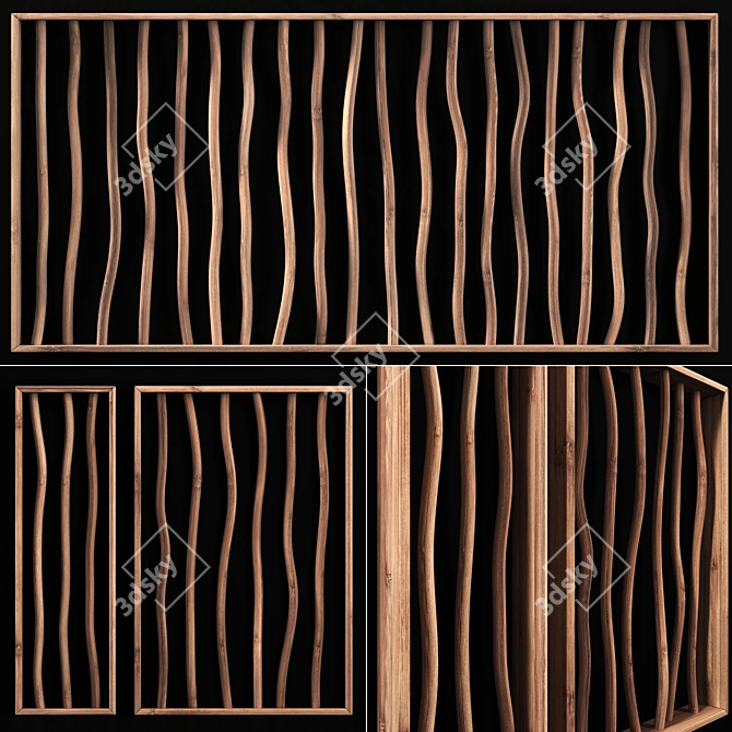 Thick Frame Branch Decor 3D model image 1
