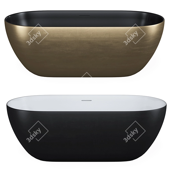 Riho Bilbao Oval Freestanding Bathtub 3D model image 2