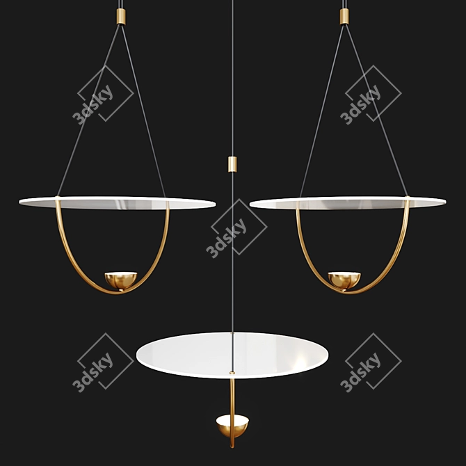 Luxury Gold Metal Acrylic Lamp 3D model image 1