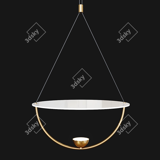 Luxury Gold Metal Acrylic Lamp 3D model image 2