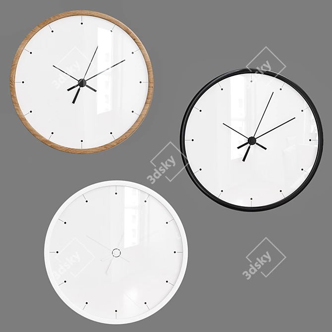 Stylish Time Decor: Wall Clock 3D model image 1