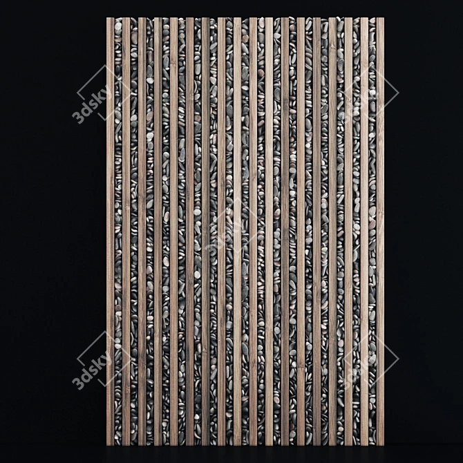 Wooden Pebble Wall Decor 3D model image 3