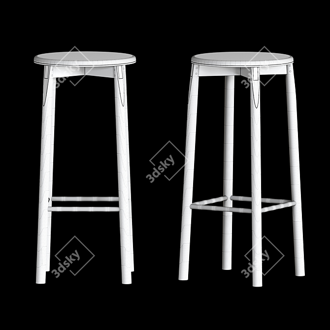 Contemporary Crop Bar Stool 3D model image 2