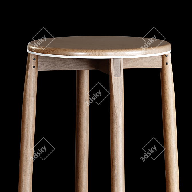 Contemporary Crop Bar Stool 3D model image 3