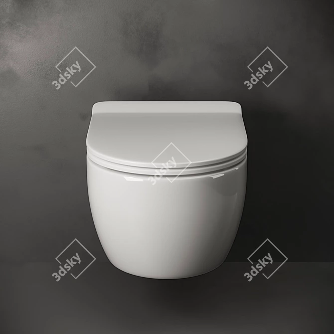 Moderno Wall-Hung Toilet: Sleek and Stylish 3D model image 2