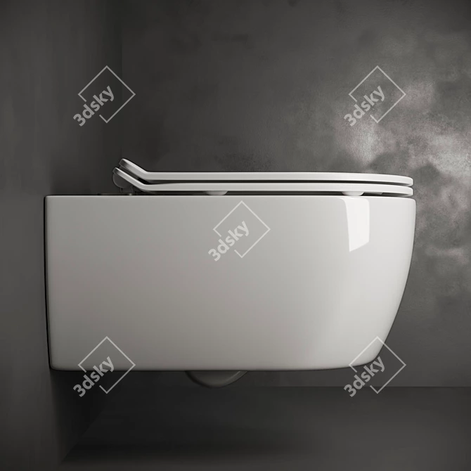 Moderno Wall-Hung Toilet: Sleek and Stylish 3D model image 3