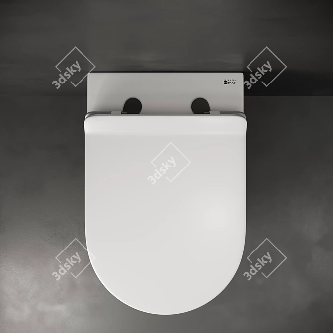 Moderno Wall-Hung Toilet: Sleek and Stylish 3D model image 4
