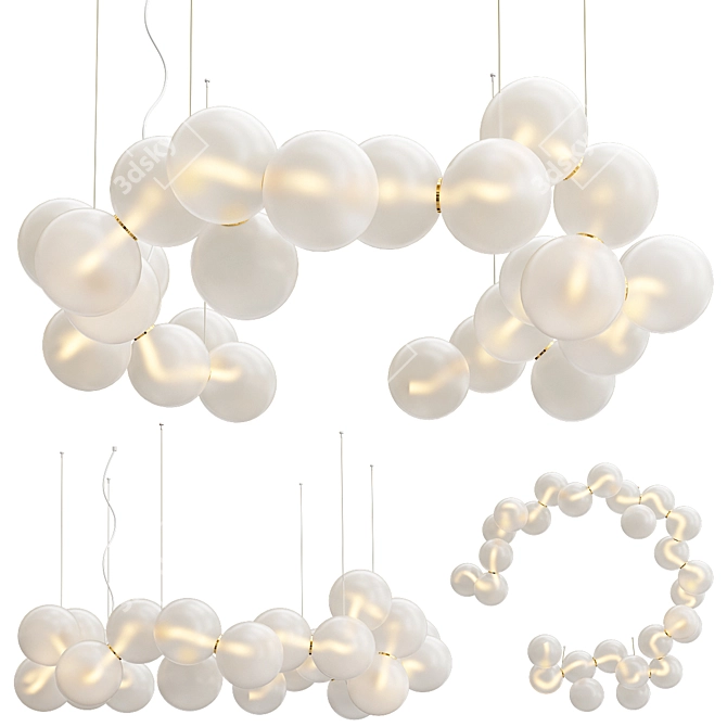 Glimmering Starburst Chandelier 3D model image 1