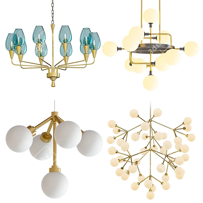 Modern Chandelier Collection 3D model image 1