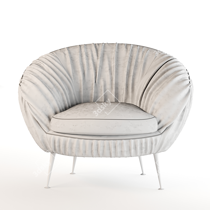 Elegant Round Armchair 3D model image 5