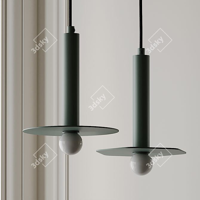 Elegant Forest Green Pendant by Fild 3D model image 1
