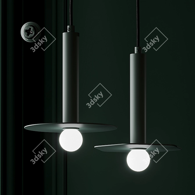 Elegant Forest Green Pendant by Fild 3D model image 5