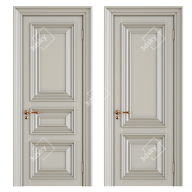 Elegant Classic Interior Doors 3D model image 1