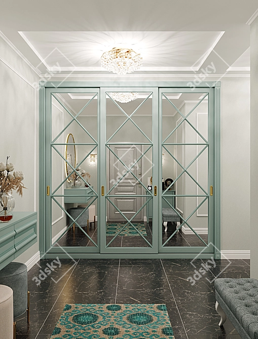 Custom-Built Closet: Stylish & Spacious 3D model image 2