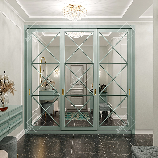 Custom-Built Closet: Stylish & Spacious 3D model image 3