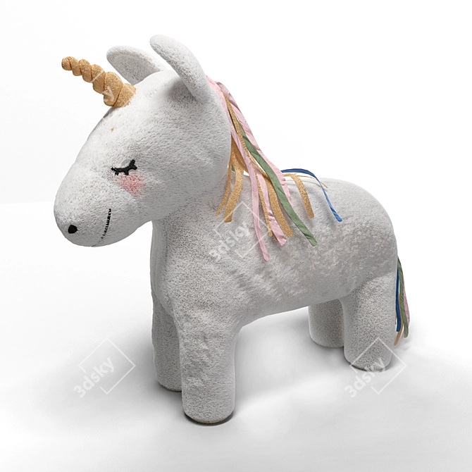 Magical Unicorn Plush Toy 3D model image 1