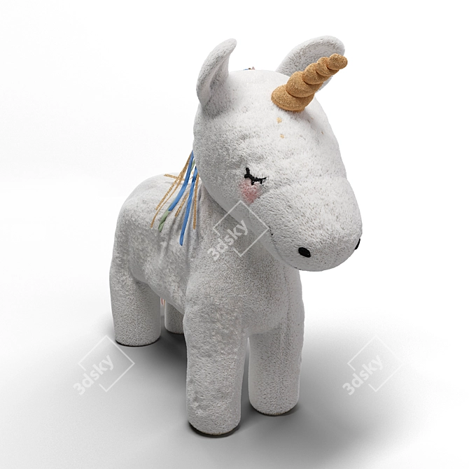 Magical Unicorn Plush Toy 3D model image 3