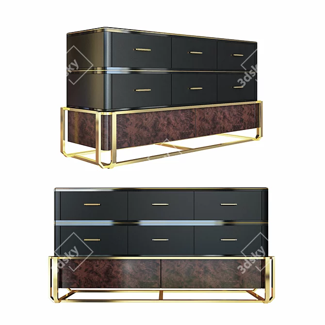 Luxury Waltz Dresser: Exclusive Storage Solution 3D model image 1