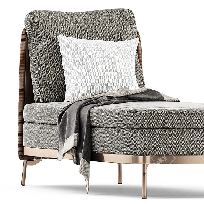 Tape Cord Open Sofa: Minimalist Outdoor Elegance 3D model image 3