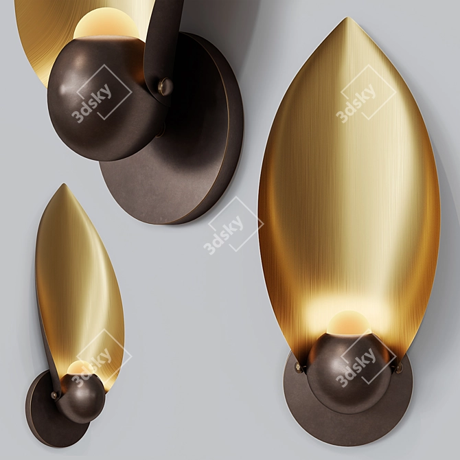 LAVRA A WALL: Elegant Metal and Acrylic Candle-shaped Wall Sconce 3D model image 1