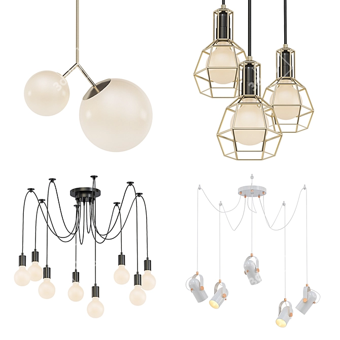 Title: Modern Chandelier Collection 3D model image 1