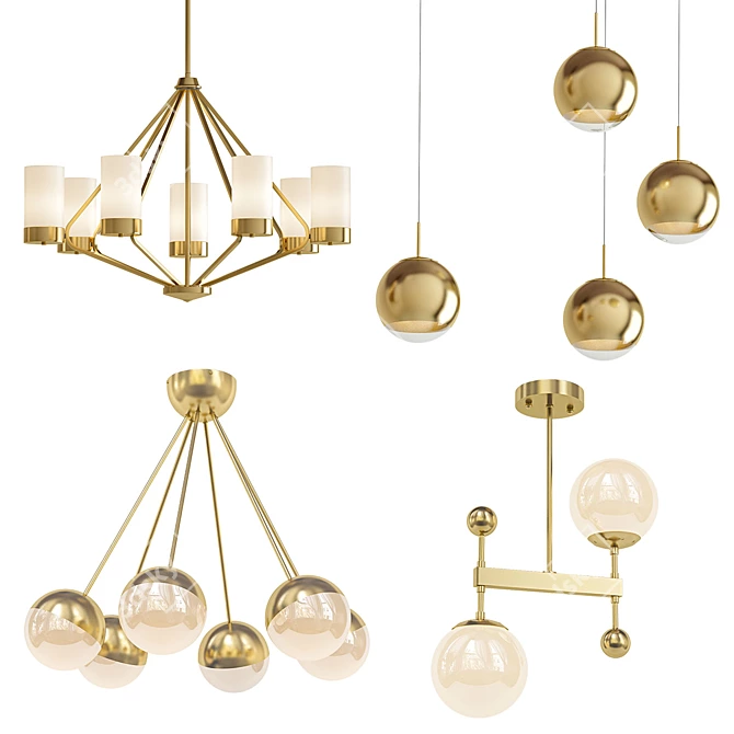 Modern Chandeliers Collection 3D model image 1