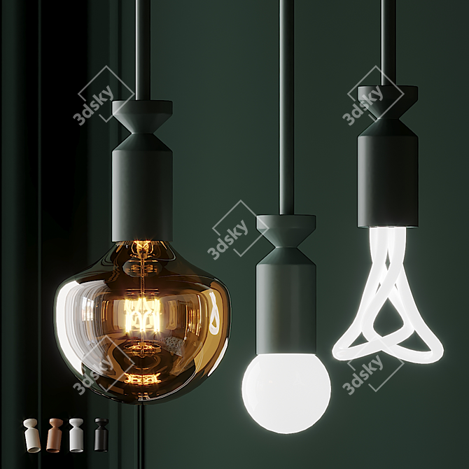 Sleek Plumen STICK Lamp - Modern Ceiling Lighting 3D model image 2