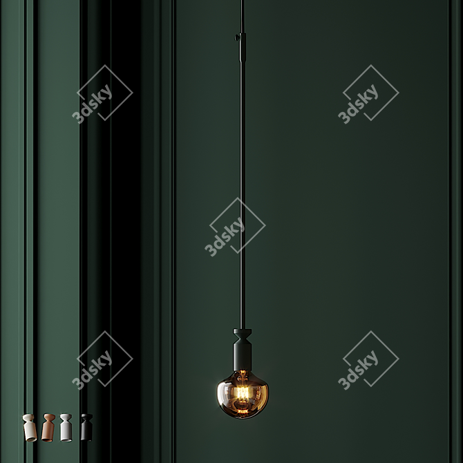 Sleek Plumen STICK Lamp - Modern Ceiling Lighting 3D model image 3