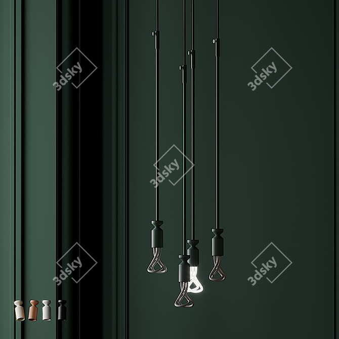 Sleek Plumen STICK Lamp - Modern Ceiling Lighting 3D model image 5