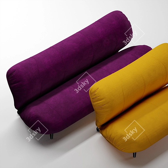 Dumbo Velvet and Leather Sofa 3D model image 9