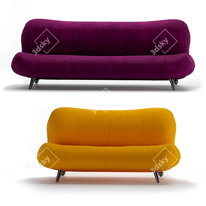 Dumbo Velvet and Leather Sofa 3D model image 15