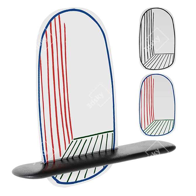 Bonaldo New Perspective Mirror: Reflecting Modern Elegance 3D model image 1