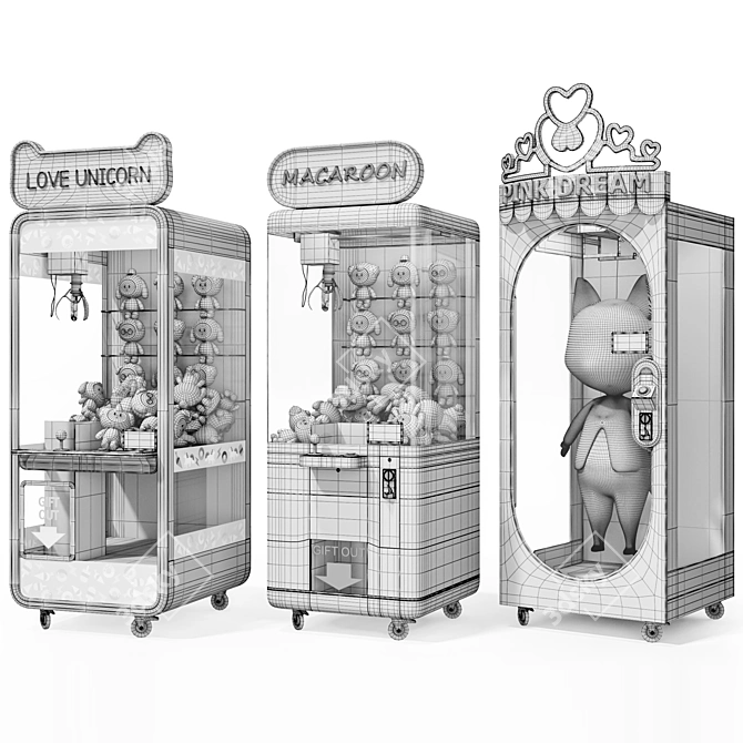 Arcade Claw Machine: 3D Modelled & Accurate Size 3D model image 2