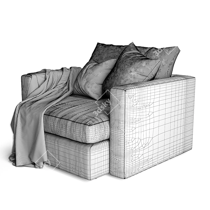Crate and Barrel Lounge II Chair 3D model image 5