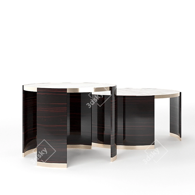 Jewel Coffee Table Set: 70cm & 90cm 3D model image 2