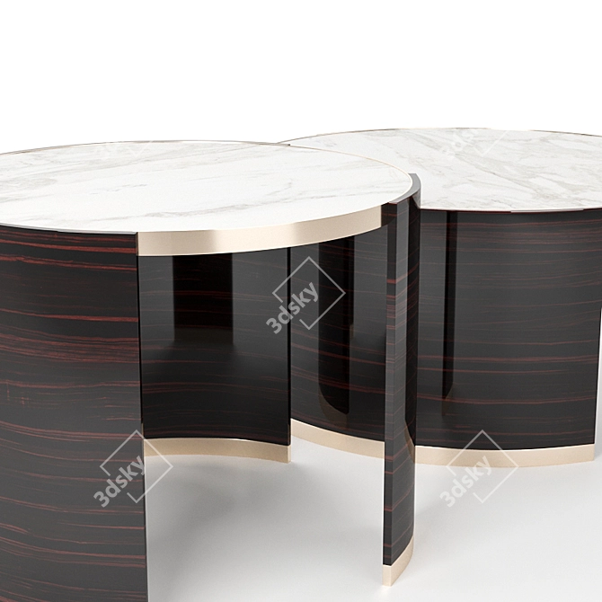 Jewel Coffee Table Set: 70cm & 90cm 3D model image 3